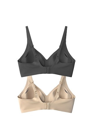 Cottonhill Seamless Bra - Soft Lazer Kesim Balensiz Ayarlanabilir Askılı Dikişsiz Kadın Sütyen 2'li Paket-2 Çok Renkli
