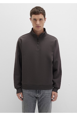 Mavi - Yarı Fermuarlı Siyah Basic Sweatshirt 0s10278-70219 Kahverengi