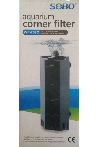 Sobo Wp-707C Akvaryum Köşe İç Filtre 650 L/S 12 W