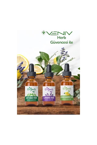 %100 Doğal Yağ Seti - Çay Ağacı Yağı - Lavanta Yağı - Limon Kabuğu Yağı 3x20 Ml 20 ML %100 Doğal Yağ Seti - Çay Ağacı Yağı - Lavanta Yağı - Limon Kabuğu Yağı 3x20 Ml 20 ML