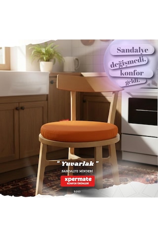 Xpermate Yuvarlak Sandalye Minderi Bağcıklı Yıkanabilir Sünger Minder Su Yağ İtici Mutfak Balkon Bahçe Tabure Mi Diğer