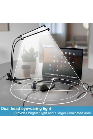 Led Masa Lambası Çift/tek Kafa Okuma Masası Lamba Klip Dim