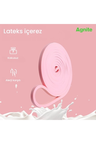 Agnıte Silikon Direnç Bandı 2080x4.5x6.4mm Pilates Fitness Pembe