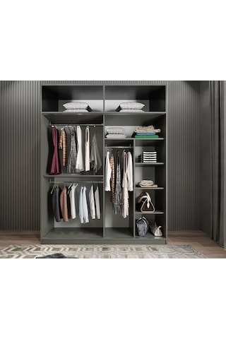 Porta Sürgü Kapaklı Dolap Gardırop Yüklüklü F 180 Cm Montaj Dahil