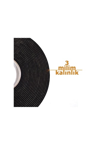 Kapı Pencere Bandı Yapışkan Kapı Pencere Süngeri Eva-3mmx15mm-siyah-10 Mt Siyah Diğer
