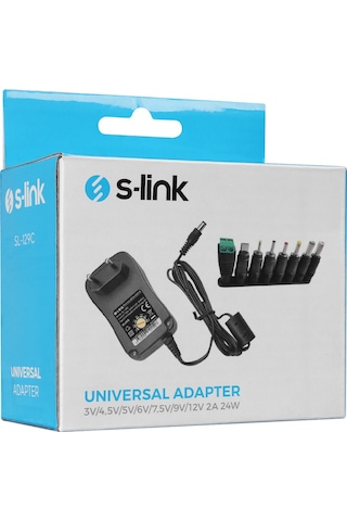 S-Link Sl-129C 3V-4,5V-5V-6V-7,5V-9V-12V 2A 24W (5.5-2.1) 8 Uçlu