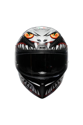 Agv K1 S E2206 Lyzard Matt Black Grey Red Configuration Kask Vizör Mavi