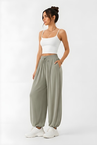 Lili Woman Kadın Soft Flow Beli Lastikli Relax Fit Şalvar Pantolon K.4320 Olive