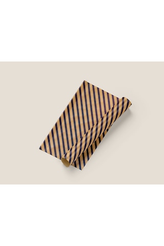 Kraft Hediye Paketleme Kağıdı, Lacivert Verev Çizgili-40gr, Ambalaj Kağıdı 70x100 Cm - 10'lu Paket