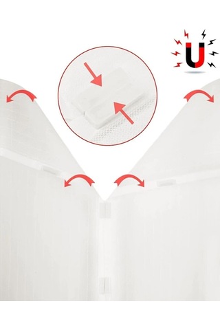 Safestore Pratik Manyetik Mıknatıslı Beyaz Kapı Pencere Sinekliği Tülü 105 X 210 Cm