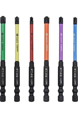 Pazly 110mm/4.33'' Alaşımlı Çelik Tornavida Uçları Fph1-fpz3 Siyah Renk