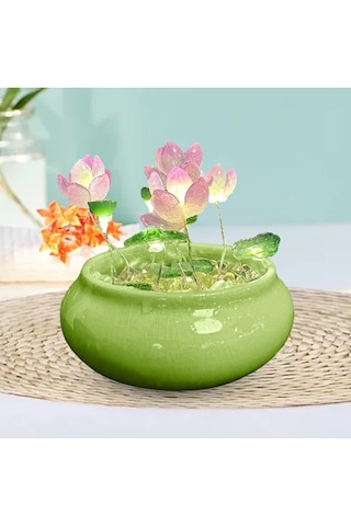 Homyl Lotus Gece Lambası Çiçeği Süs Kapalı Minimalist Masa Mor Çok Renkli