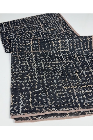 Lop Soft Pamuk Eşarp-06305 Vizon-siyah