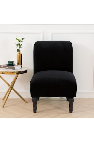 Suntek Ev Otel İçin Kadife Sıkı Sandalye Slipcover Kapak Dekoru Siyah