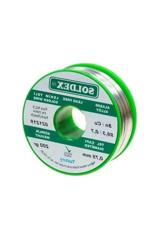 Kurşunsuz Lehim Teli, 0.75 Mm Kalınlık Ve 200 G Ağırlık