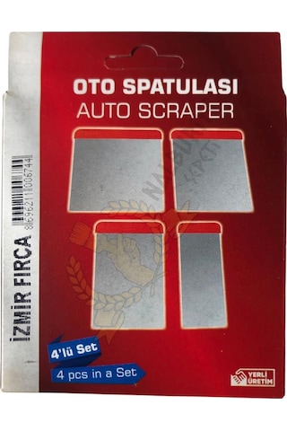 İzmir Fırça Oto Spatula Takımı - 5-8-10-12 X 12 Cm. - 4 Parça Set