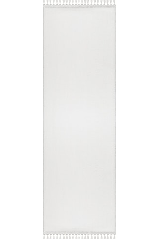Vl Yuvarlak Comfort Ponpon Saçaklı Peluş Beyaz Düz Ponpon