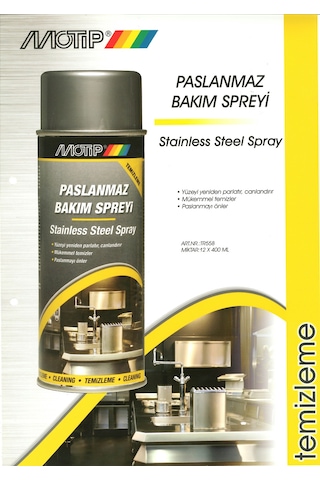 Motip Paslanmaz Bakım Spreyi 400 ML Tr558
