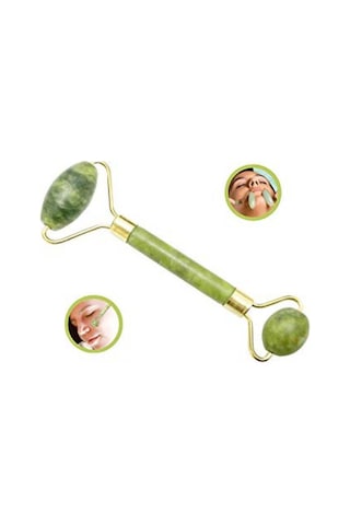 Yeşim Taşı Gua Sha Yüz Masaj Roller Yeşil
