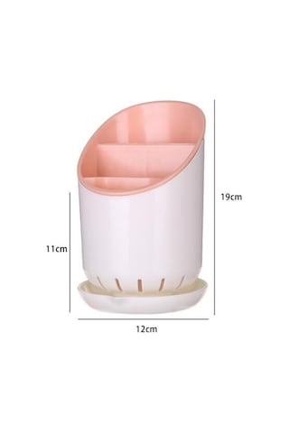 Sones Yaratıcı Çok Fonksiyonlu Çift Drenaj Rafı Mutfak Çubukları Saklama Kovası Sofra Takımı Saklama Kutusu, Renk:yeşil