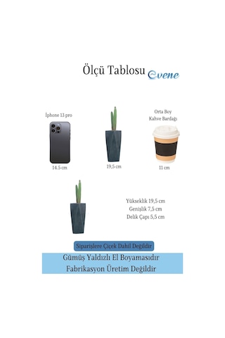Çiçek Saksısı Uzun Beton Saksı Model 1 - Siyah