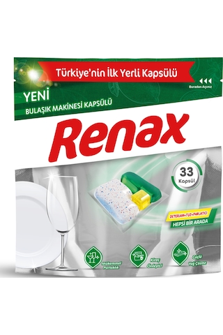 Renax Hepsi Bir Arada Bulaşık Makinesi Deterjanı 33 Tablet