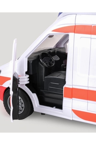 Let S Be Child Let S Drive Sesli Ve Işıklı Ambulans Sedye Aksesuarlı Açılabilir Kapılı Beyaz