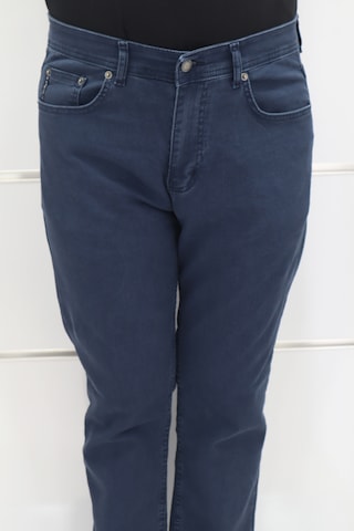 Denim Cartel Dmctekstil Erkek Çizgili Yüksek Bel Rahat Kesim Boru Paça Jean Pantolon Koyu Mavi