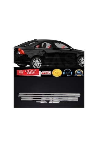Volvo S40 Krom Cam Çıtası Takımı 2005-2012 6prç Paslanmaz Çelik