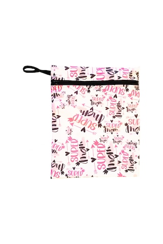 Yorni 30x37cm, Super Mom, Su Geçirmez Islak Mayo Çantası, Torbası Beyaz