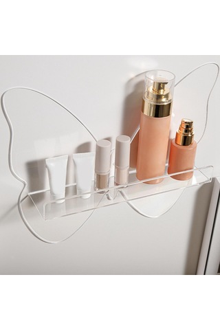 Şeffaf Pleksi Kelebek Duvar Rafı Şeffaf Kendinden Yapışkanlı Vidalı Askı Hediye Diğer