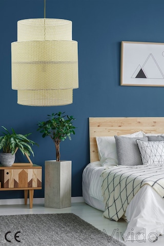 Hasır Krem Bohem İskandinav Avize Krem