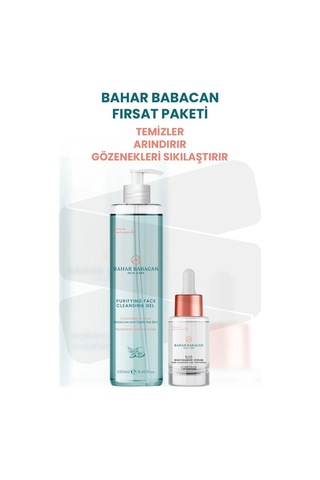 Bahar Babacan Niacinamide Serum 30 ML + Niacinamide ve Salatalık Özlü Arındırıcı Yüz Yıkama Jeli 250 ML