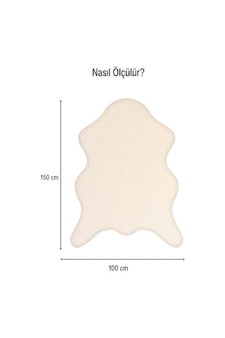 Çam Halı Poly Rpppost1005 Krem Peluş Post Şeklinde Halı-salon-antre-oturma Odası-yumuşak-kaymaz Taban-yıkanabilir