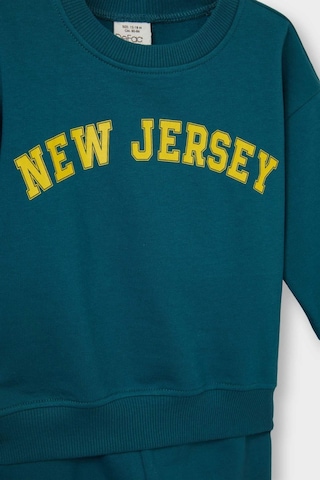 Defacto Erkek Bebek 2li Takım Baskılı Sweatshirt Eşofman Altı E8985a525augn265 Yeşil