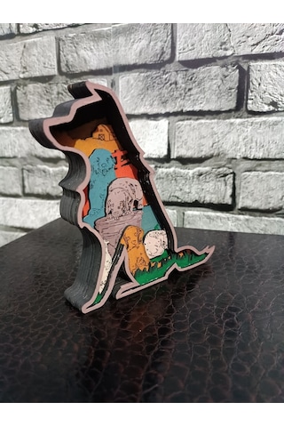 Dekoratif 3d Köpek Figürlü Katmanlı Masa Süsü Biblo