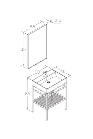 Orka Capetown 60 Cm Beyaz Banyo Dolabı Takımı Beyaz