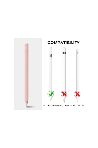 Apple Pencil Usb-c İçin Uyumlu Koruyucu Esnek Silikon Kılıf Kalem Değildir Pembe