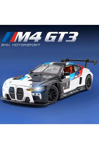Scowetto 1:24 Bmw M4 Gt3 Diecast Model Araba Açılan Kapılar Bmw M4 Yarış Arabası Modifiyeli Diecast Araba