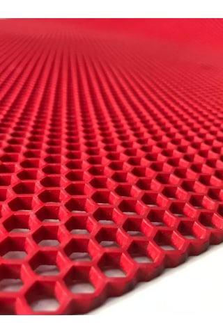 Kırmızı Petek Mat Pvc Kaydırmaz Petek Paspas, 0,9x13 Metre