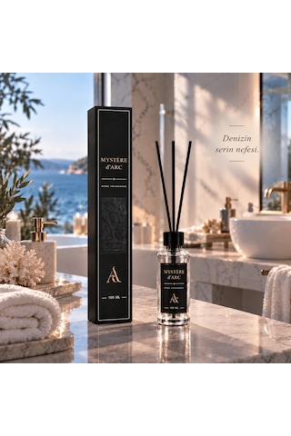 Premium Oda Kokusu Bambu Çubuklu Beyaz Şişe 100 Ml Okyanus