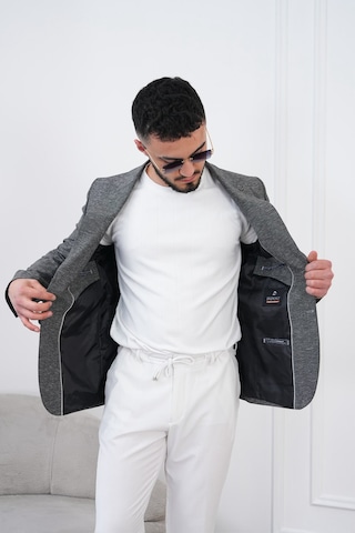 Dupont Classics Dupont Keten Slim Fit 6 Drop Sivri Yaka Çift Yırtmaçlı Erkek Blazer Ceket Antrasit - Gri