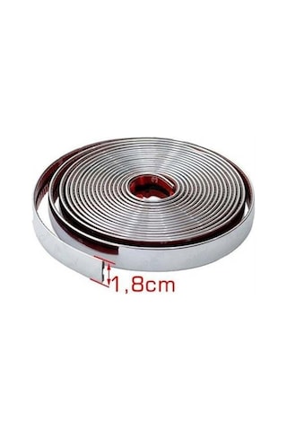 18 mm 3D Dekoratif Krom Nikelaj Şerit Çıta Panjur Kalın Şerit 1 Metre