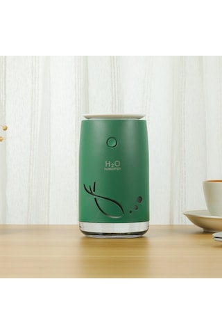 Muhtasar Balık Desen Mini Ev Dilsiz Yatak Odası Öğrenci Yurdu Ofis Taşınabilir Usb Kablosuz Dayanıklı Nemlendirici Yeşil