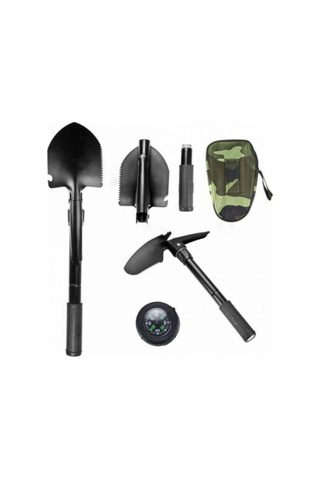 Zhltools Katlanabilir Outdoor Çantalı Pusulalı Kazma Kürek Set