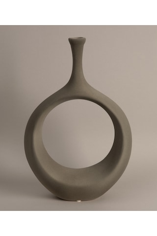 Koza Home Galante Özel Taş Doku Yeşil İskandinav Seramik Vazo 10x30x35cm 62 Standart