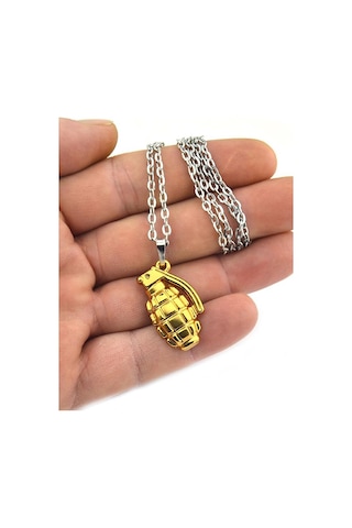 El Bombası - Grenade - Kolye - Gold Görünümlü Altın