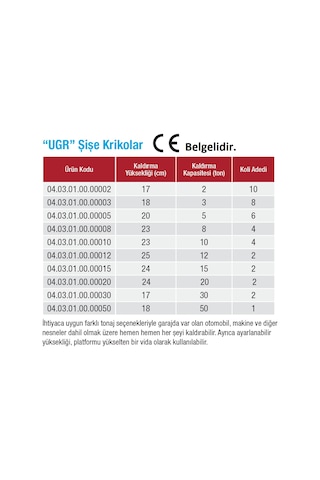 Ugr 50 Ton Şişe Kriko - Otomobil - Tekne - Makina Yük Kaldırma