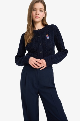 Defacto Coool Regular Fit Bisiklet Yaka Hırka E8237ax25wnnv215 Lacivert