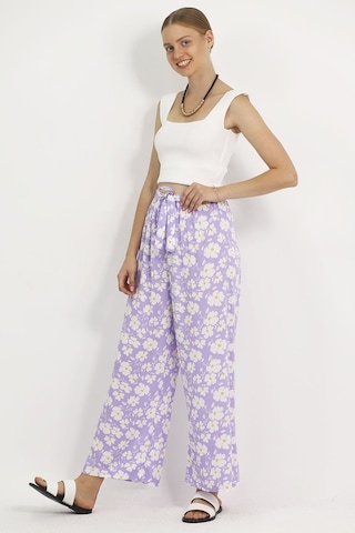 Gabria Kadın Çicek Desenli Pantolon Lila